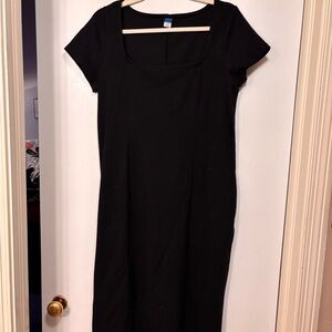 Old Navy Black Square-Neck Midi Dress
